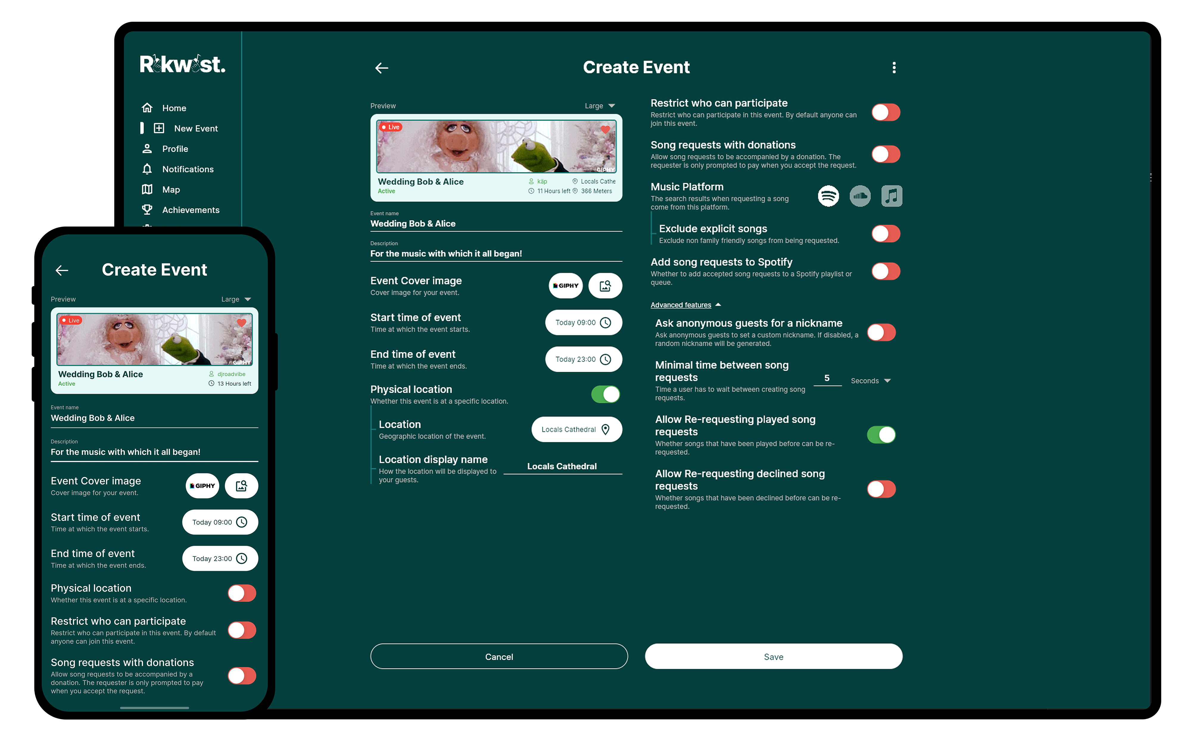 Create your first event