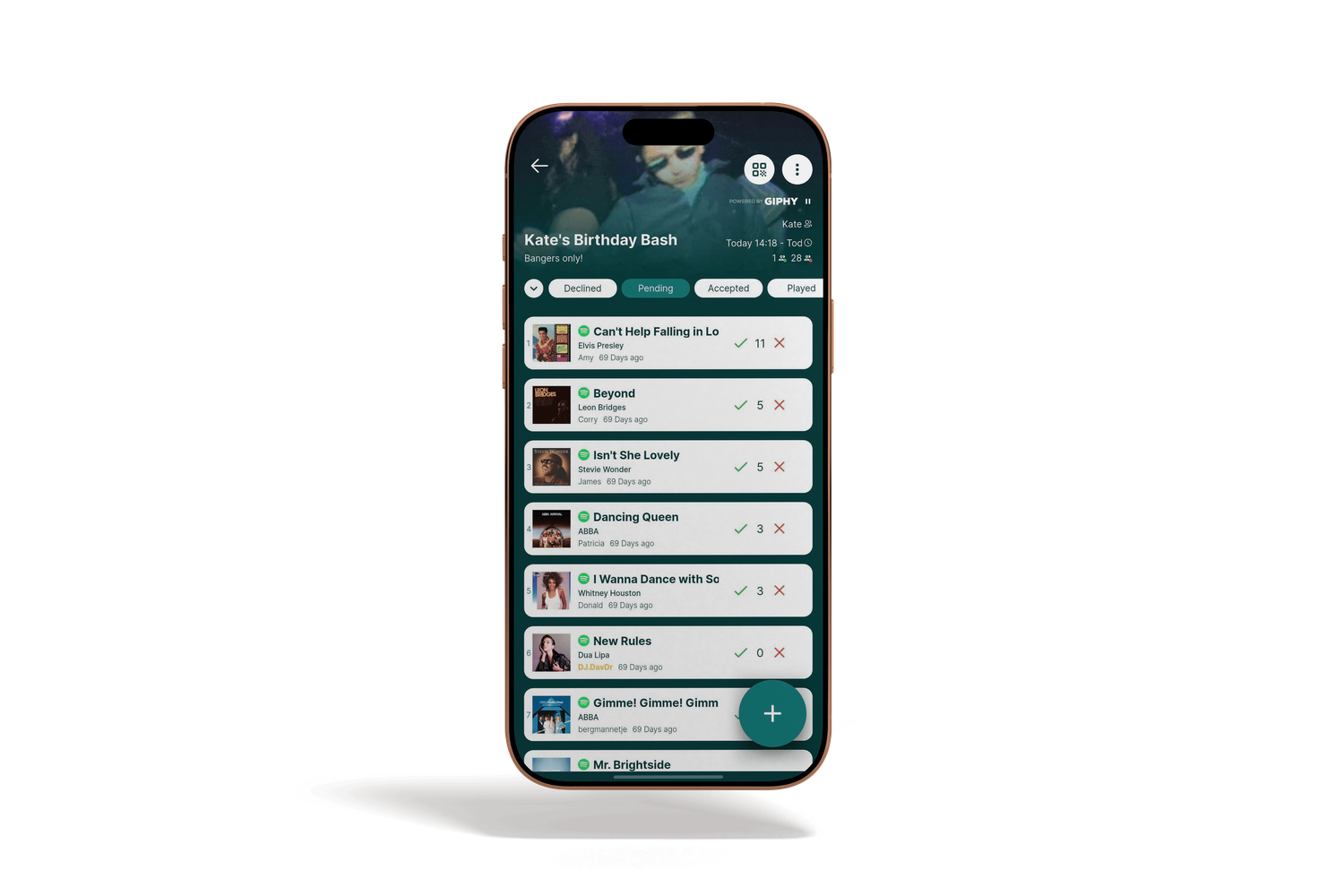 Rekwest song request app for house parties on iPhone
