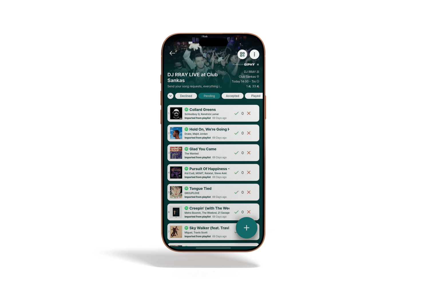 Rekwest song request app for club DJs on iPhone