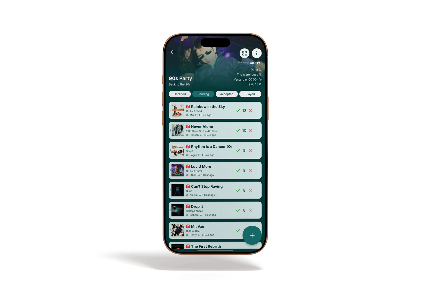 Rekwest app on iPhone