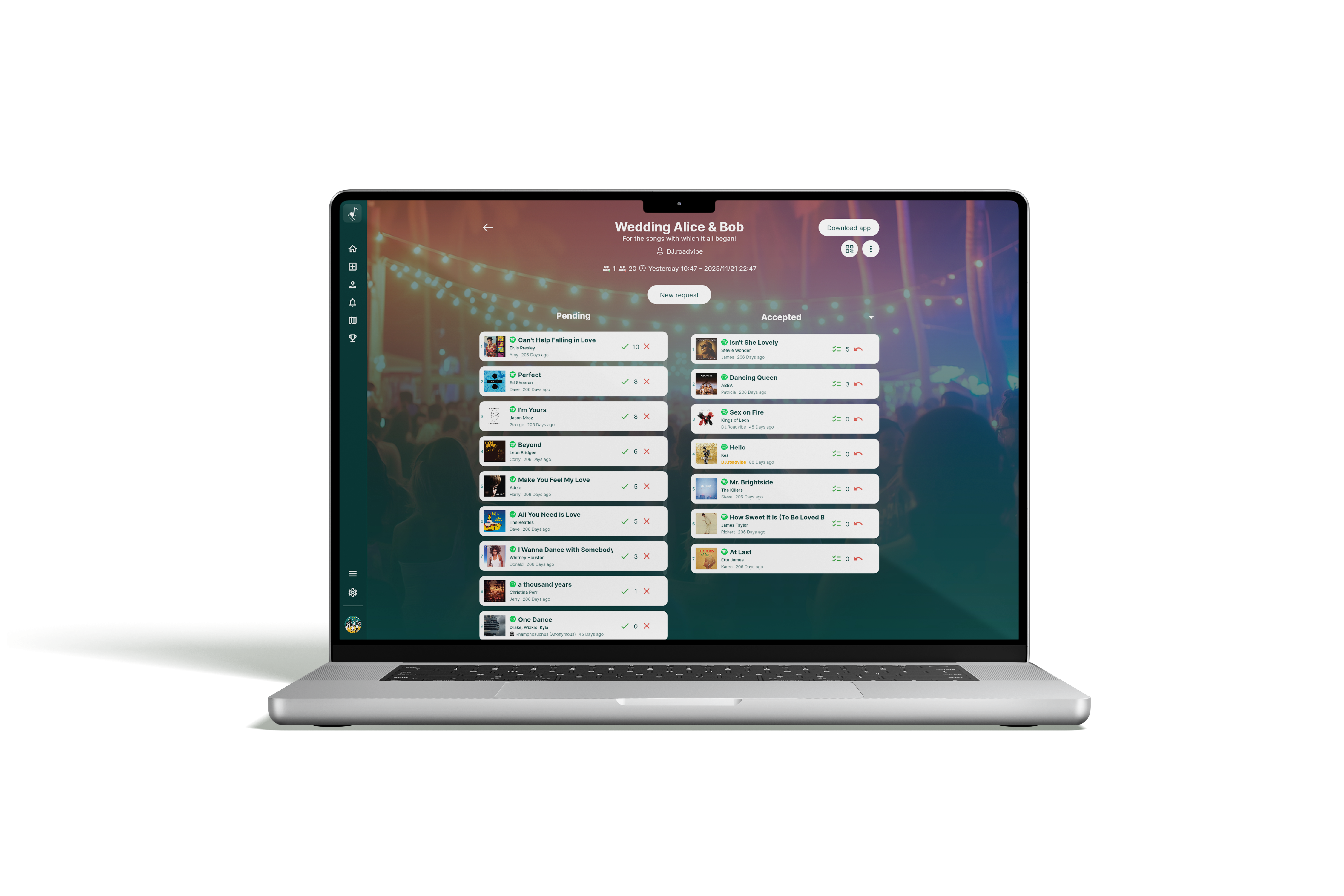 Rekwest app on MacBook