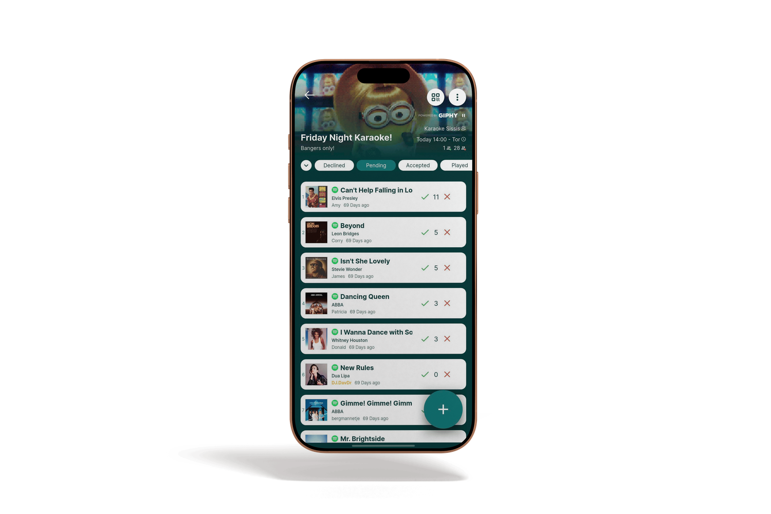 Rekwest song request app for karaoke on iPhone
