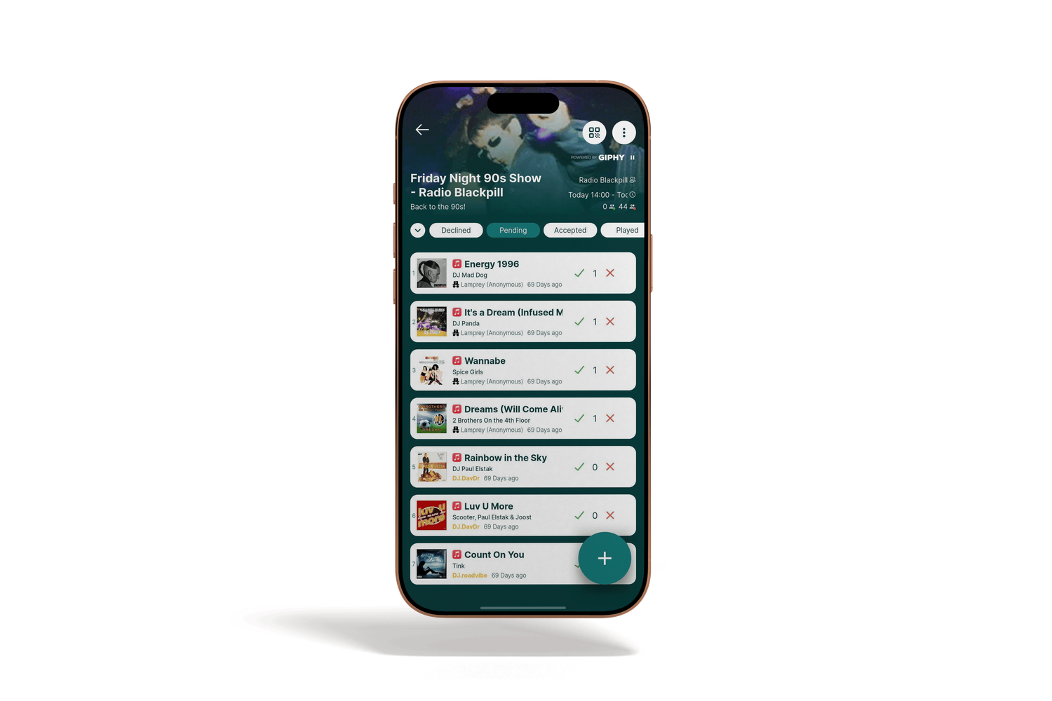 Rekwest song request app for radio stations on iPhone