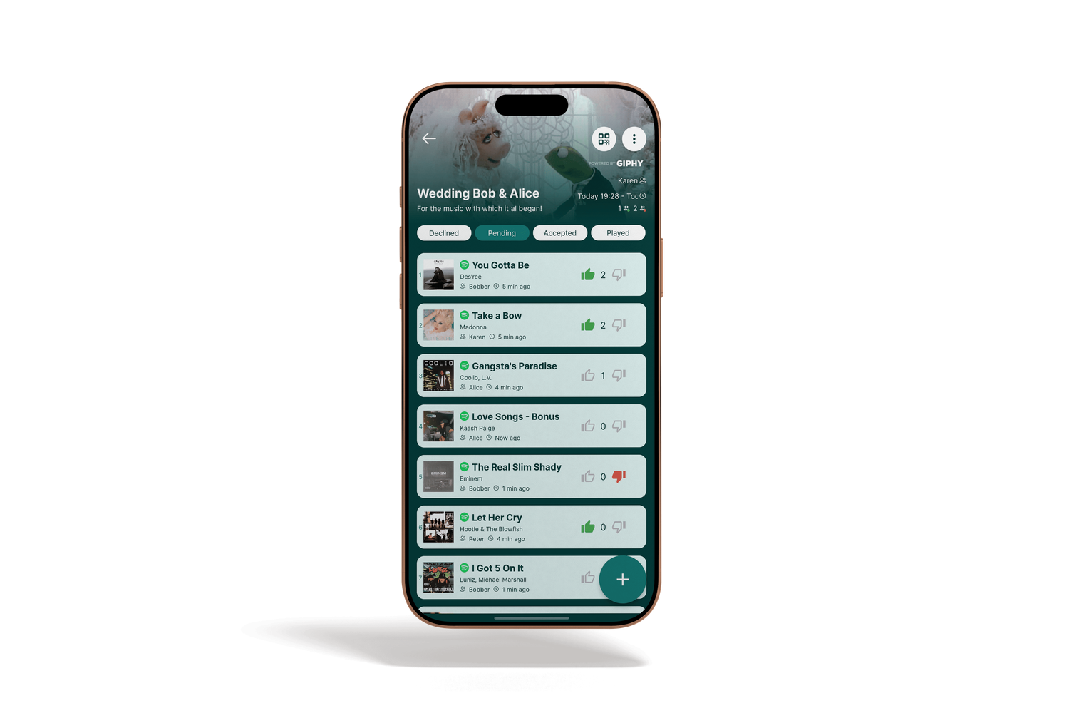 Rekwest song request app for wedding DJs on iPhone